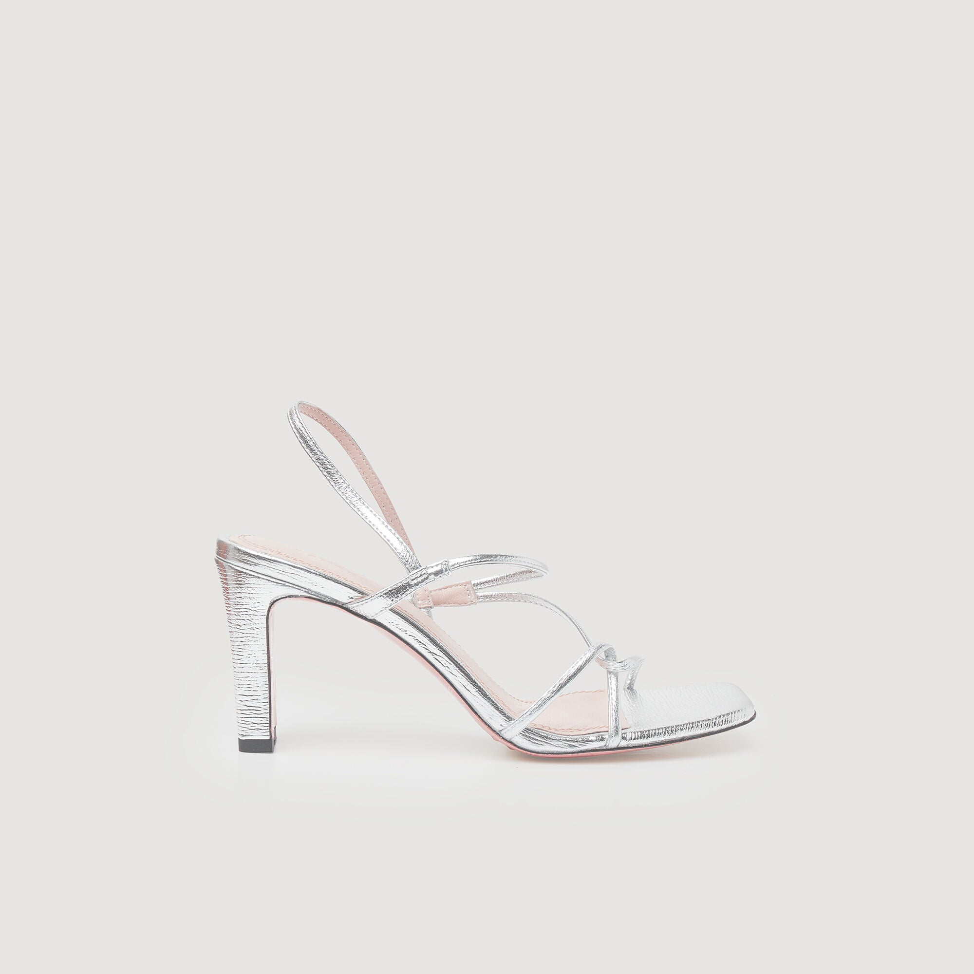 Sandro Women Leather sandals with a wide heel