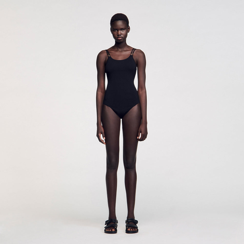 Sandro Women Jewelery detail knit leotard