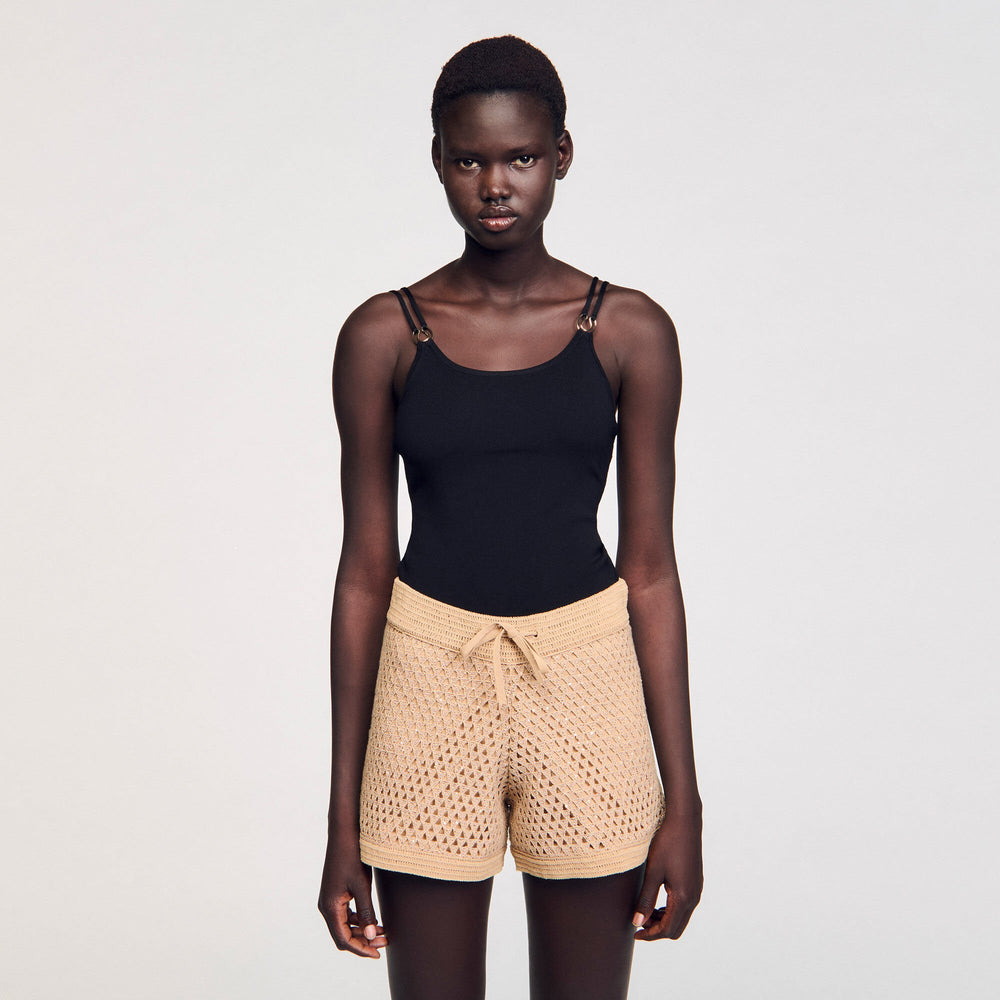Sandro Women Jewelery detail knit leotard