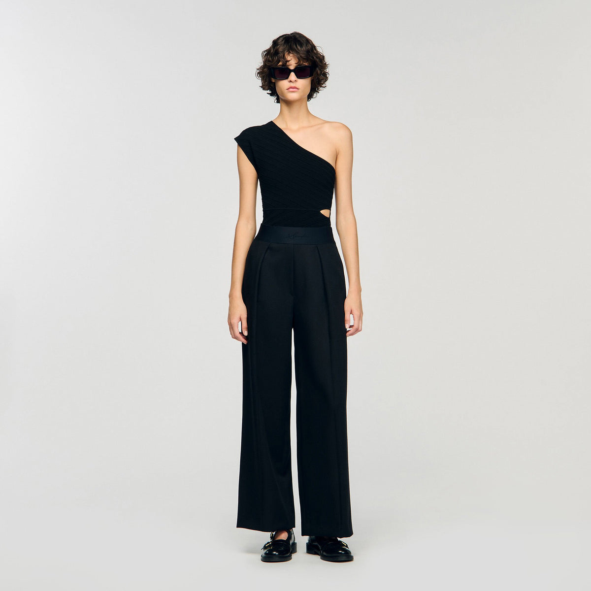 Sandro Women Asymmetric knit bodysuit