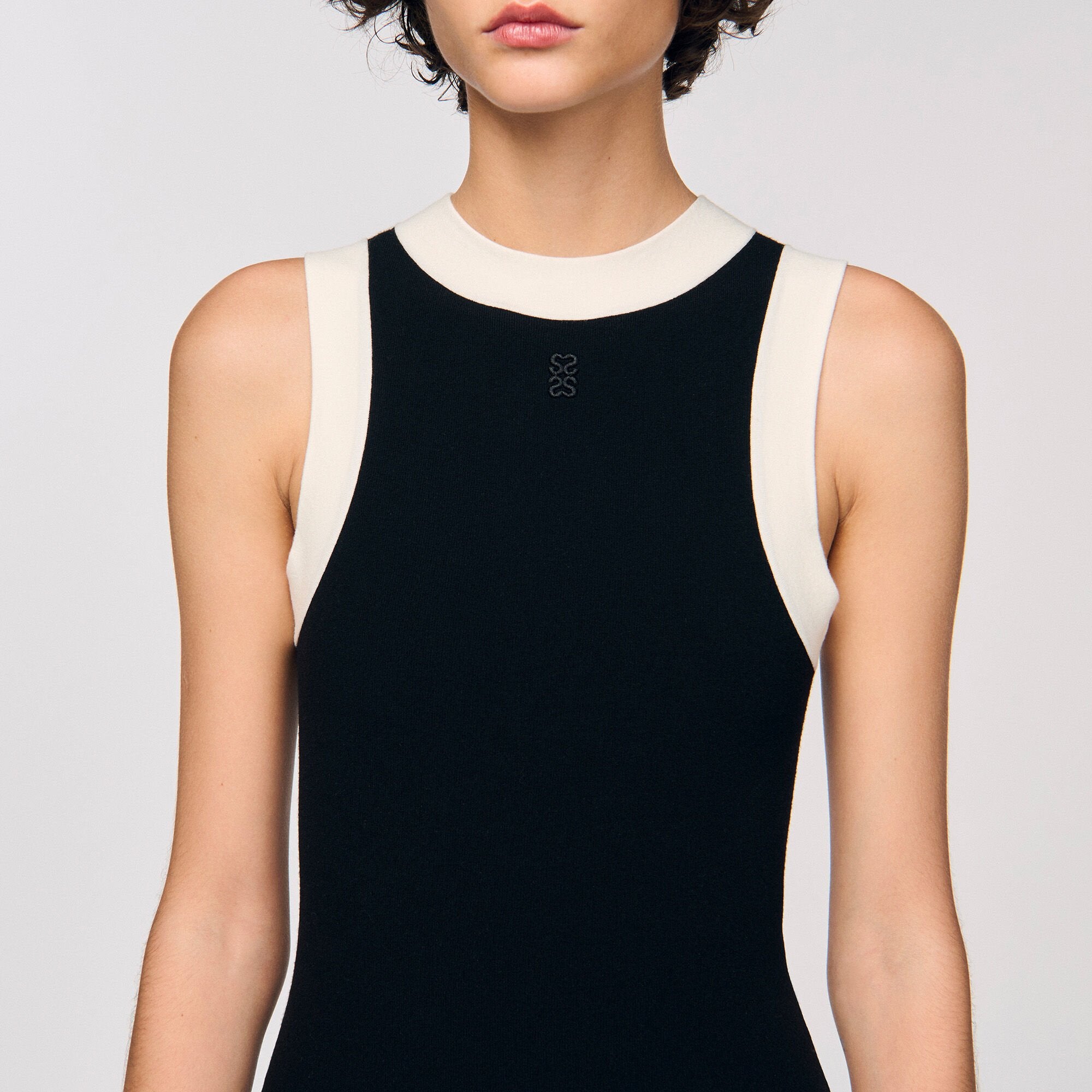 Sandro Women Two-tone knit bodysuit