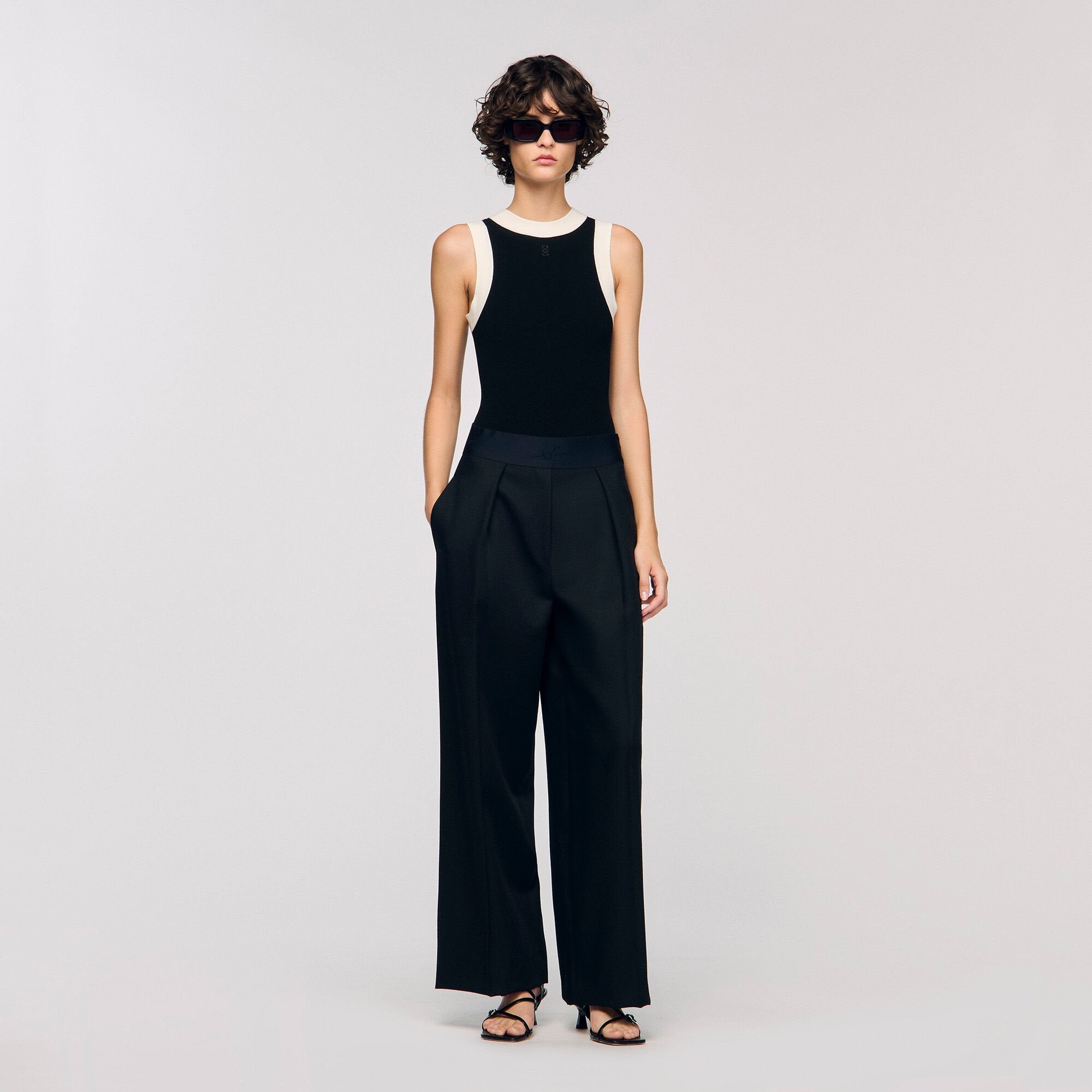 Sandro Women Two-tone knit bodysuit