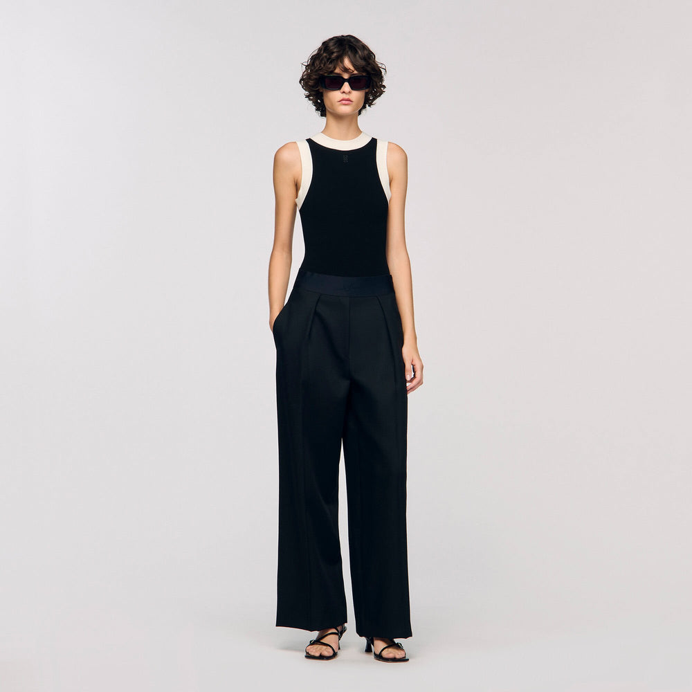 Sandro Women Two-tone knit bodysuit