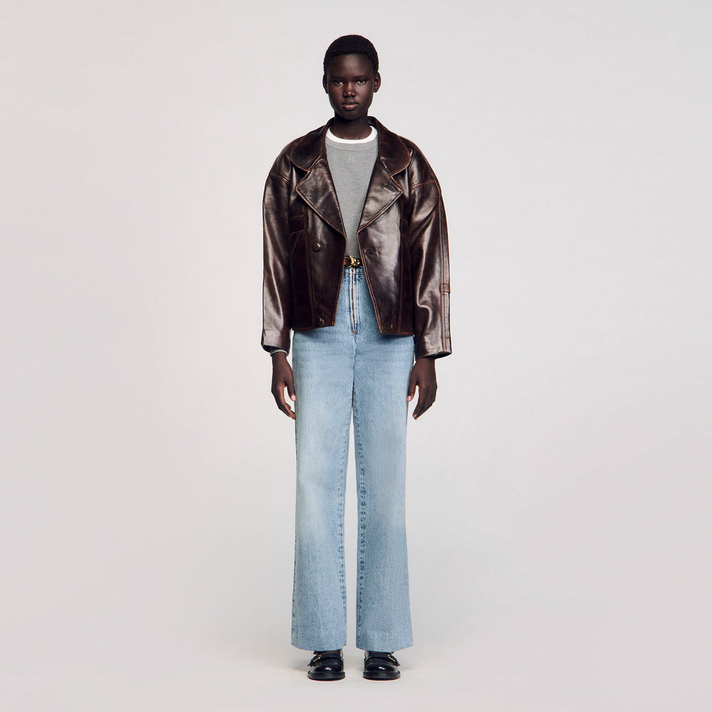 Sandro Women Oversized leather jacket