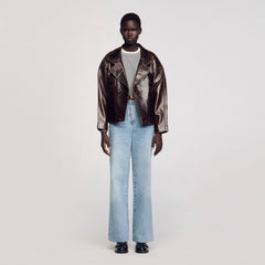 Sandro Women Oversized leather jacket
