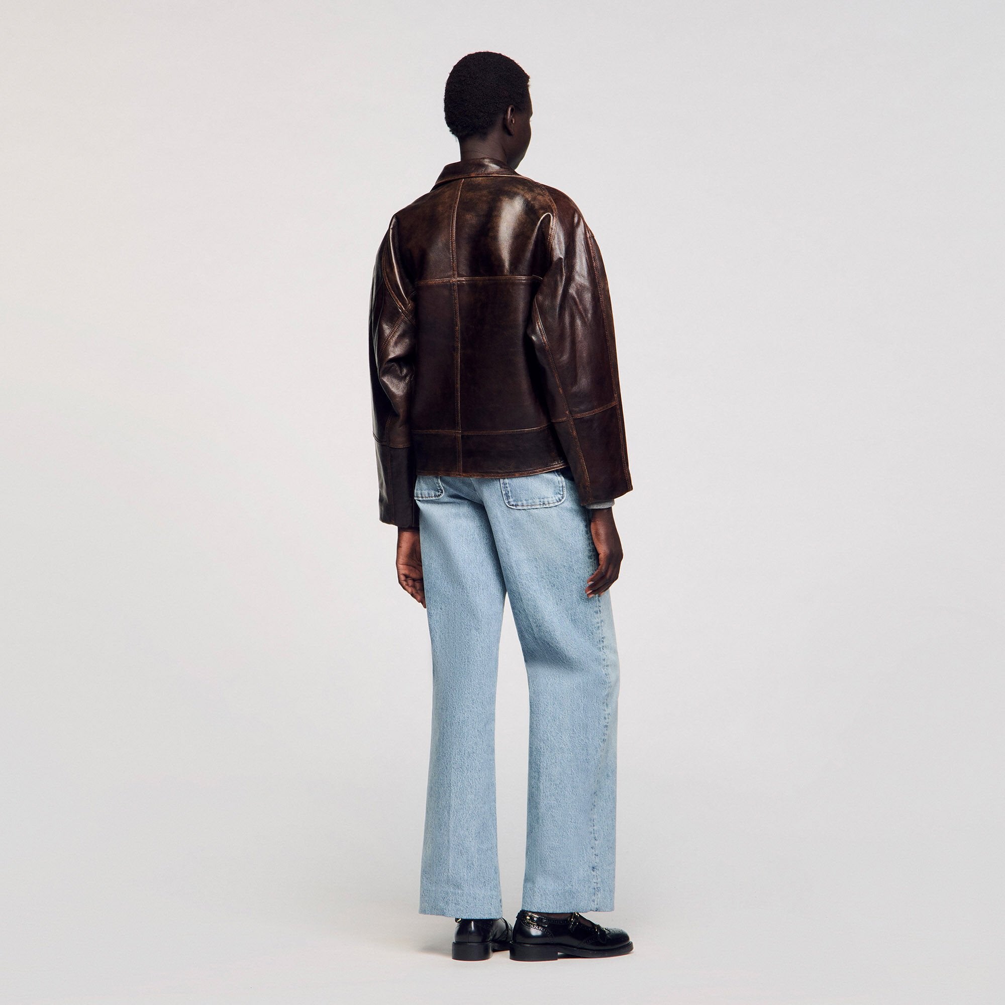 Sandro Women Oversized leather jacket