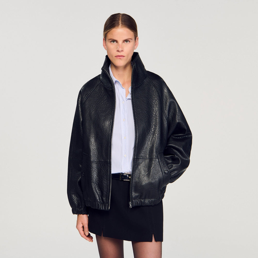 Sandro Women Oversized leather jacket