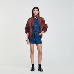 Sandro Women Oversized leather jacket