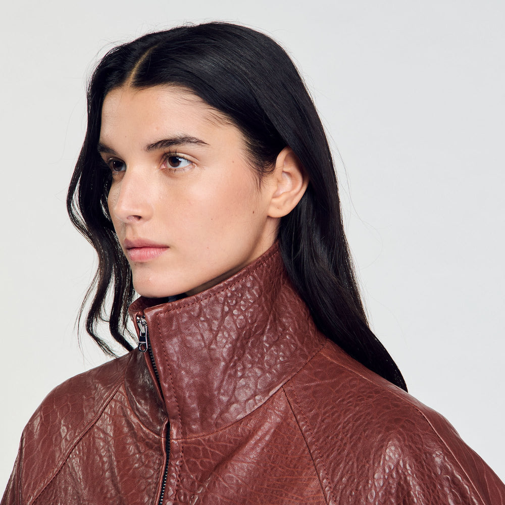 Sandro Women Oversized leather jacket