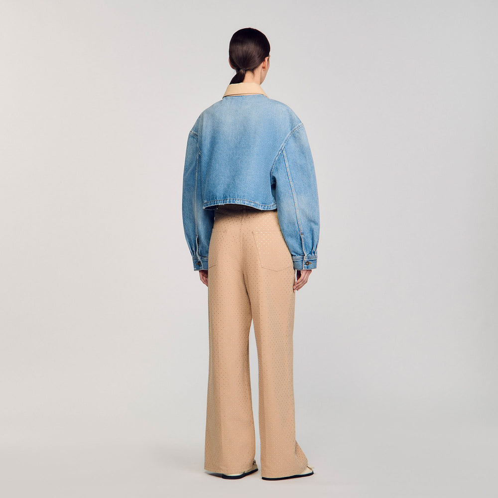 Sandro Women Denim jacket with studs