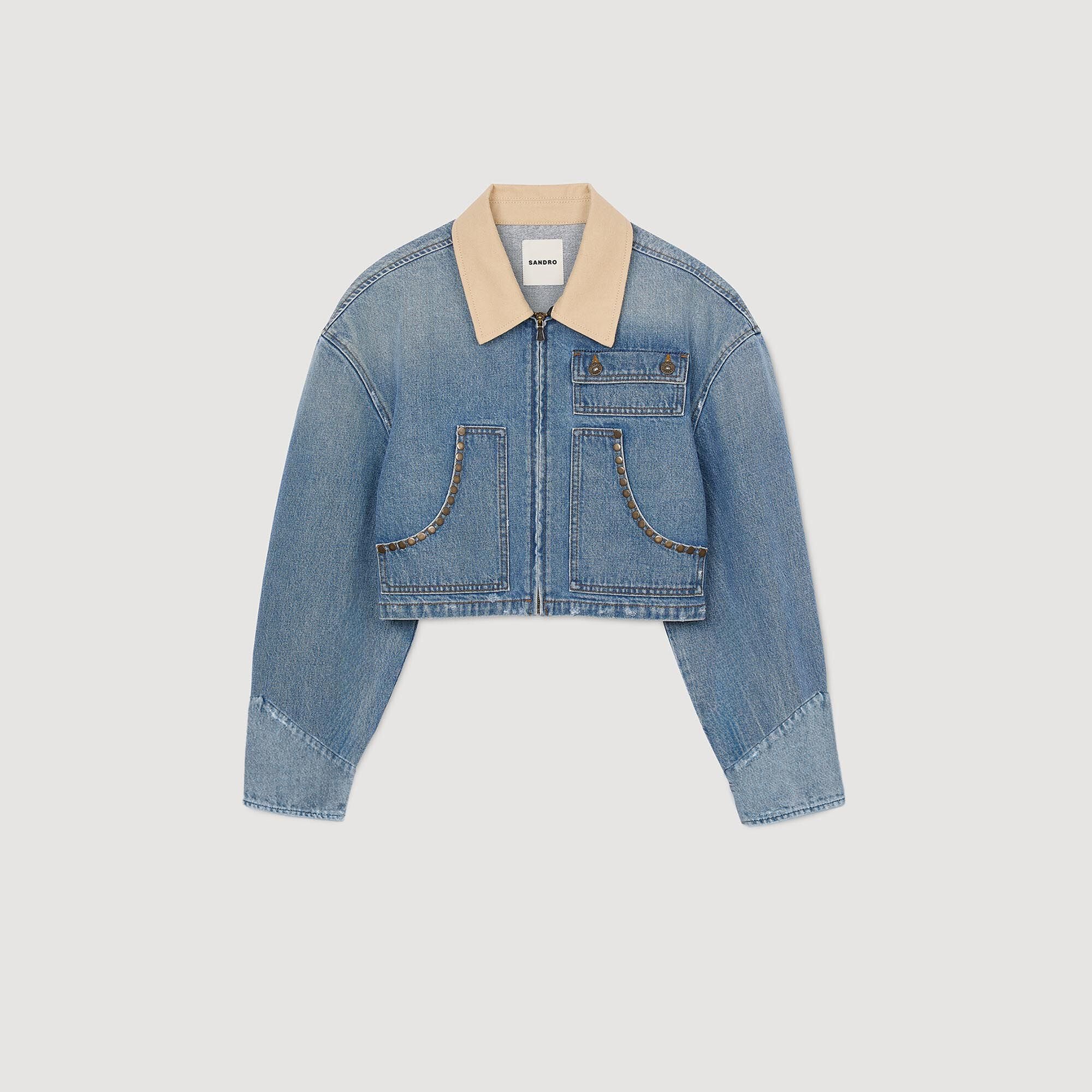 Sandro Women Denim jacket with studs