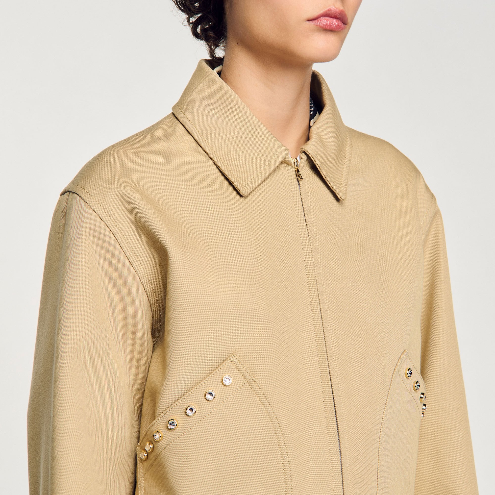 Sandro Women Short jacket with rhinestone details