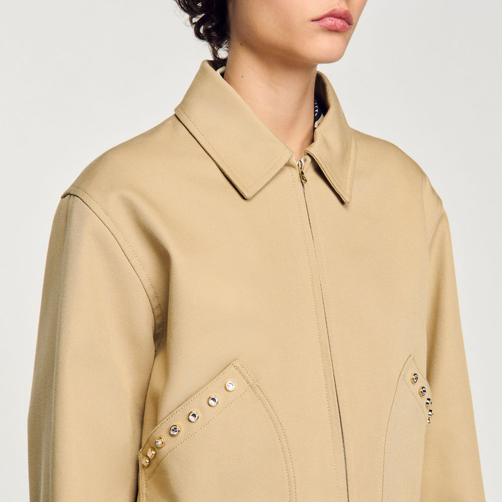 Sandro Women Short jacket with rhinestone details