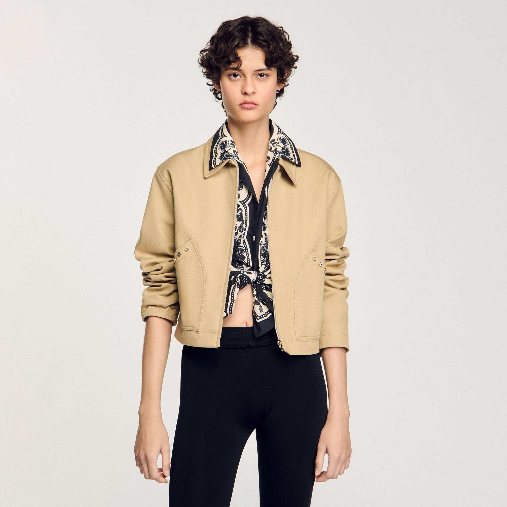 Sandro Women Short jacket with rhinestone details