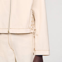 Sandro Women Denim lace-up jacket
