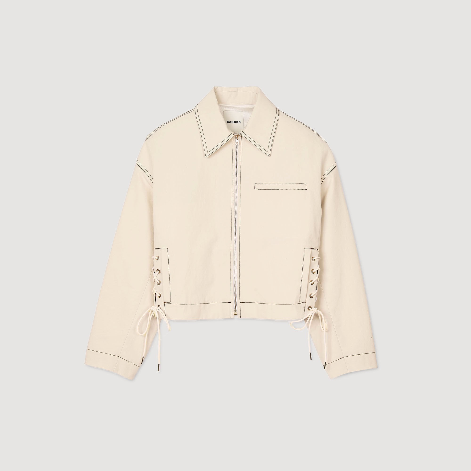 Sandro Women Denim lace-up jacket