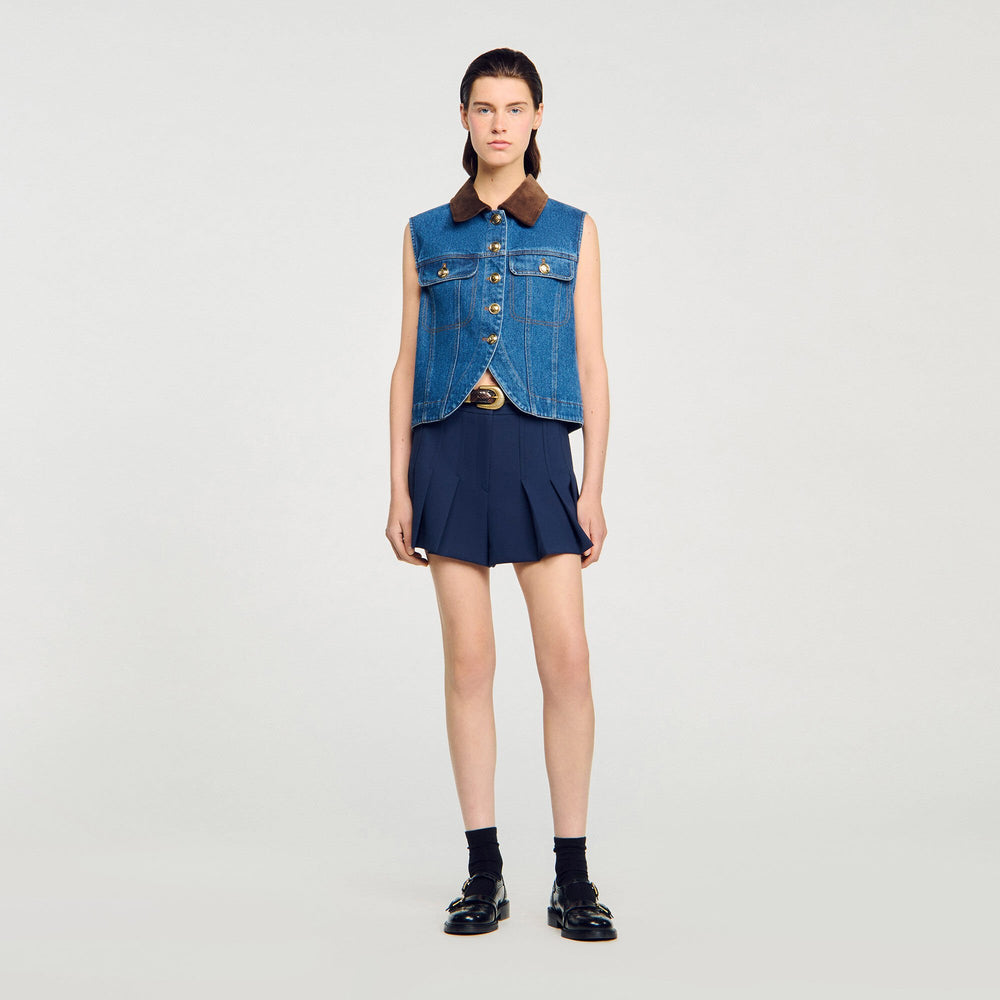 Sandro Women Sleeveless denim jacket