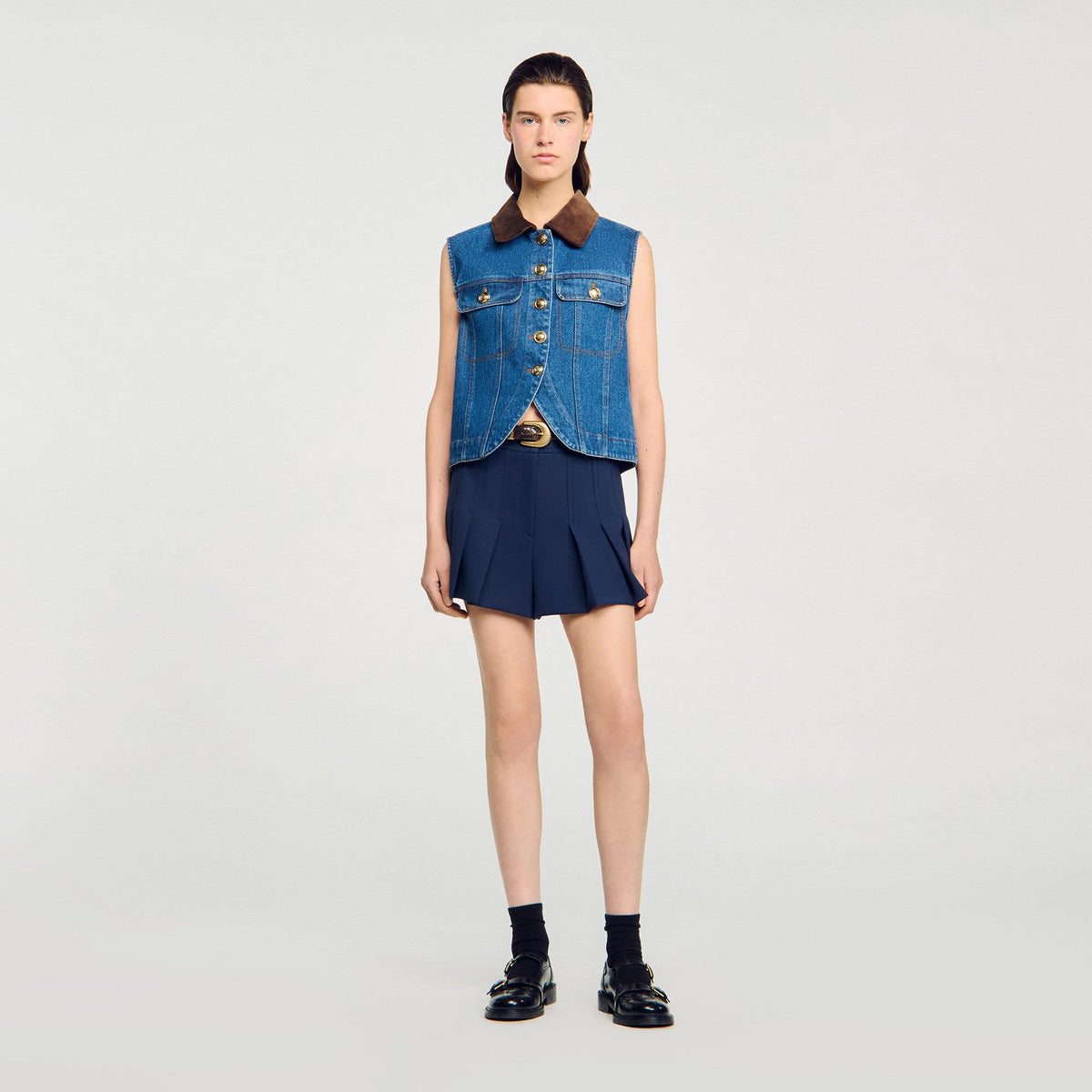 Sandro Women Sleeveless denim jacket
