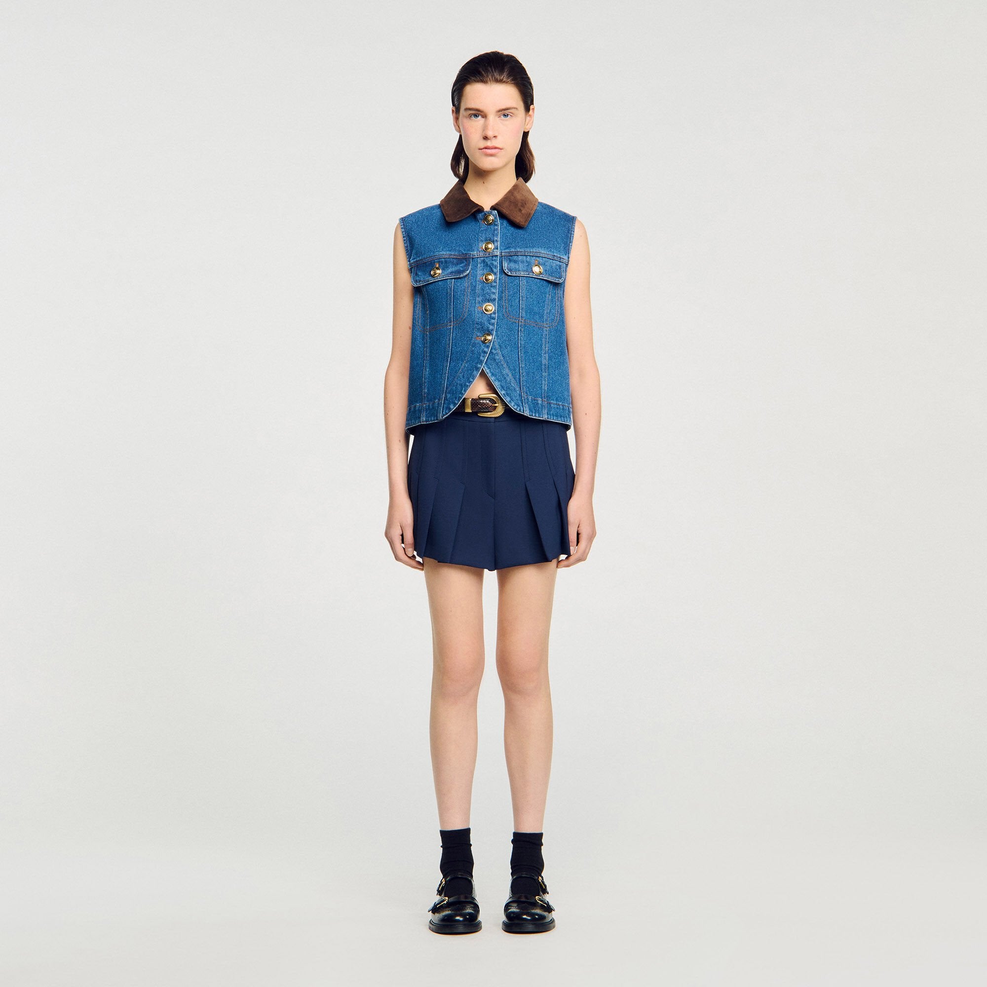 Sandro Women Sleeveless denim jacket