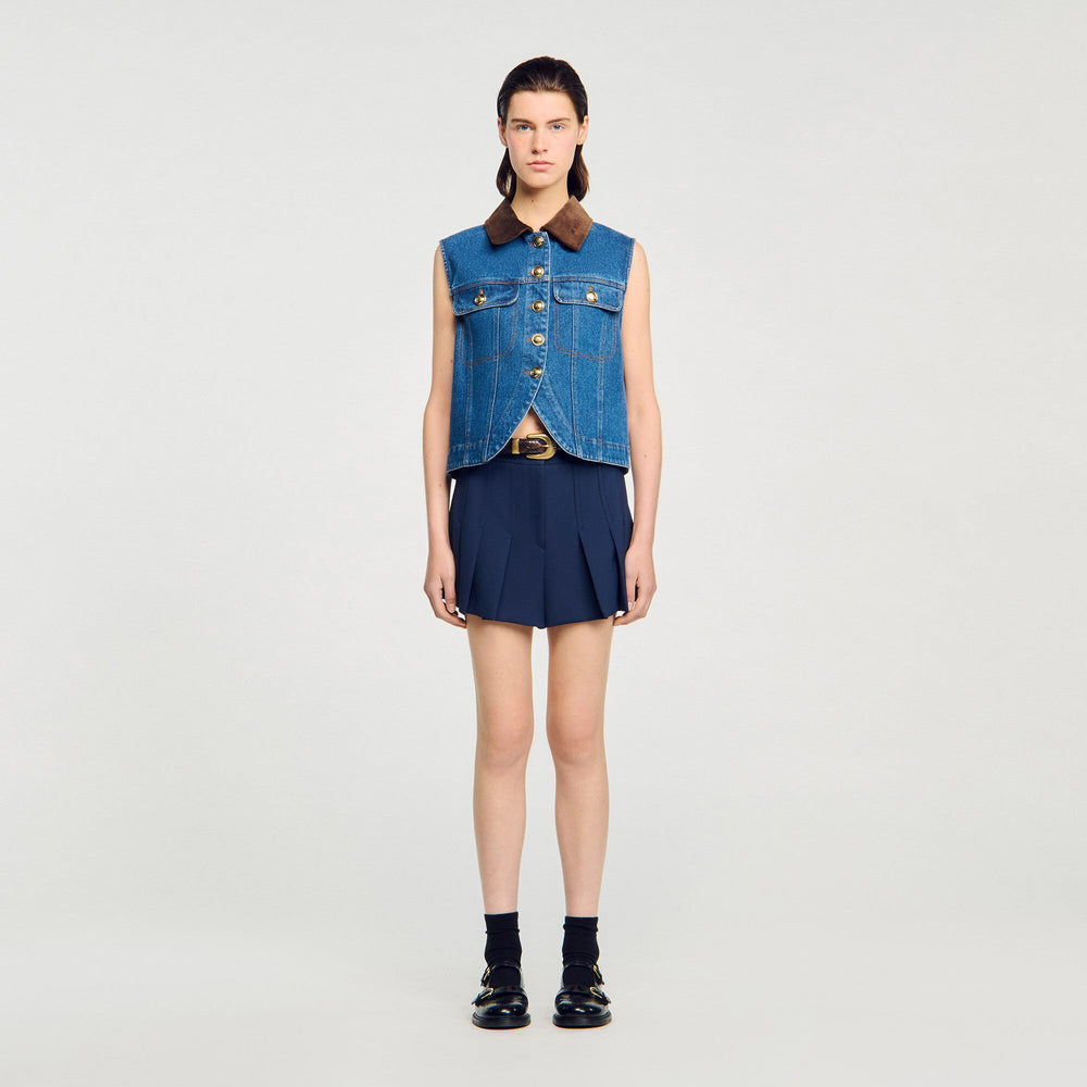 Sandro Women Sleeveless denim jacket