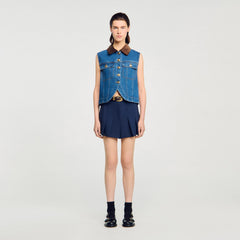 Sandro Women Sleeveless denim jacket