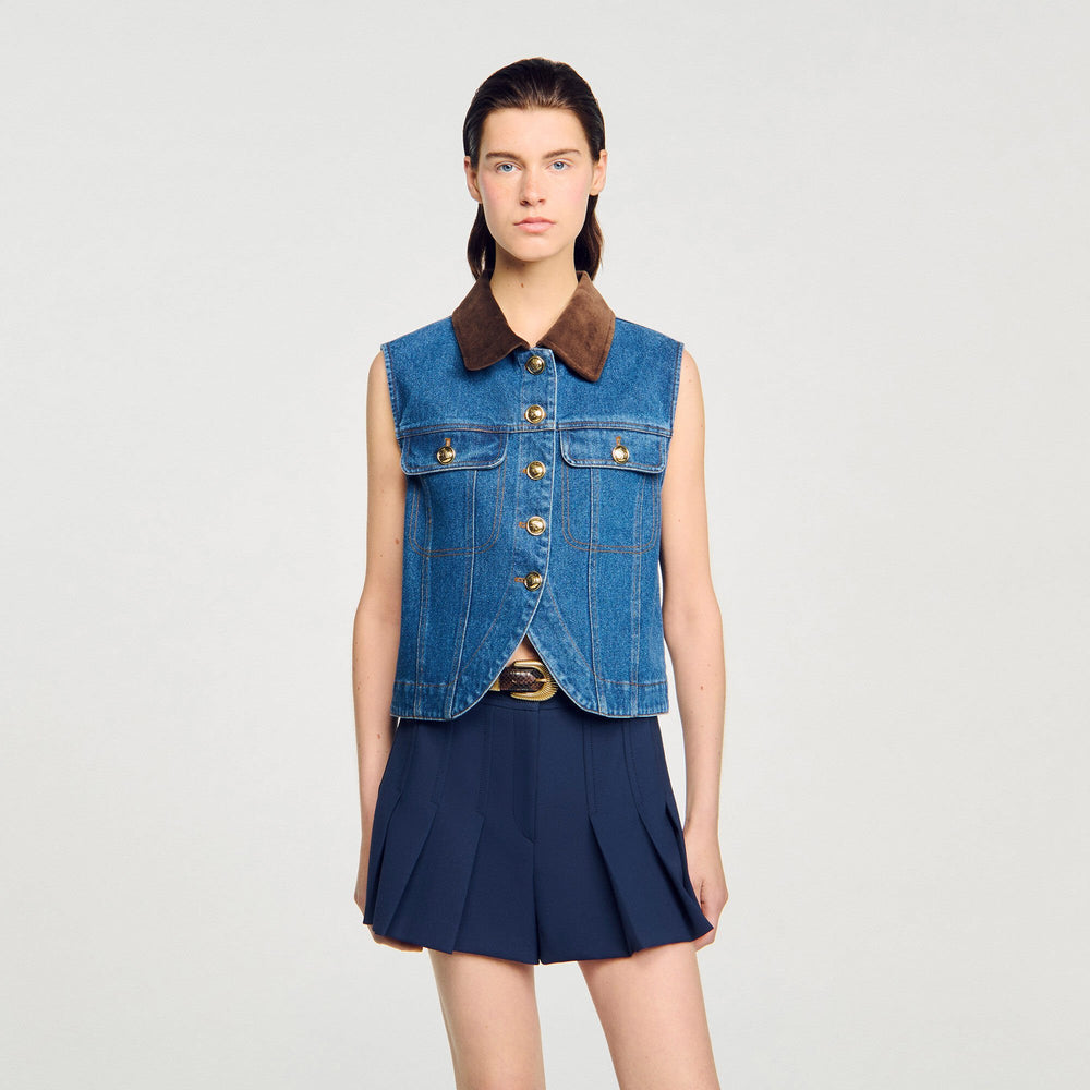 Sandro Women Sleeveless denim jacket