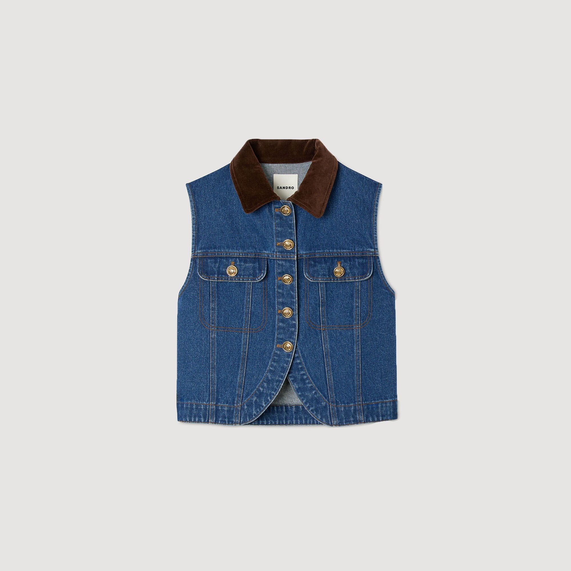 Sandro Women Sleeveless denim jacket