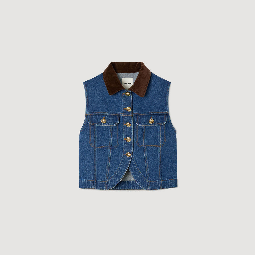 Sandro Women Sleeveless denim jacket