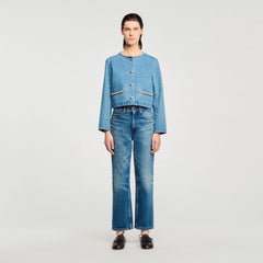 Sandro Women Rhinestone denim jacket