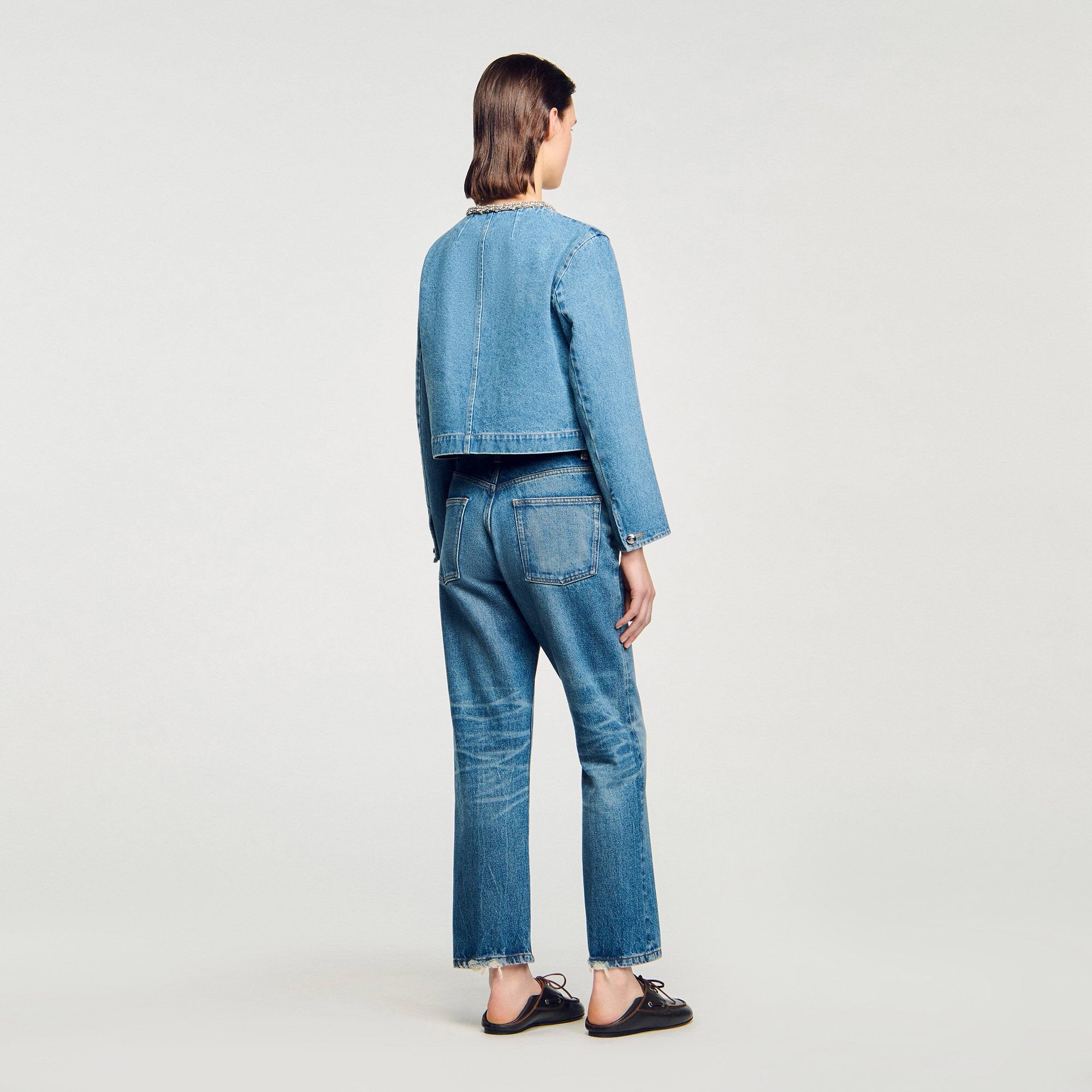 Sandro Women Rhinestone denim jacket