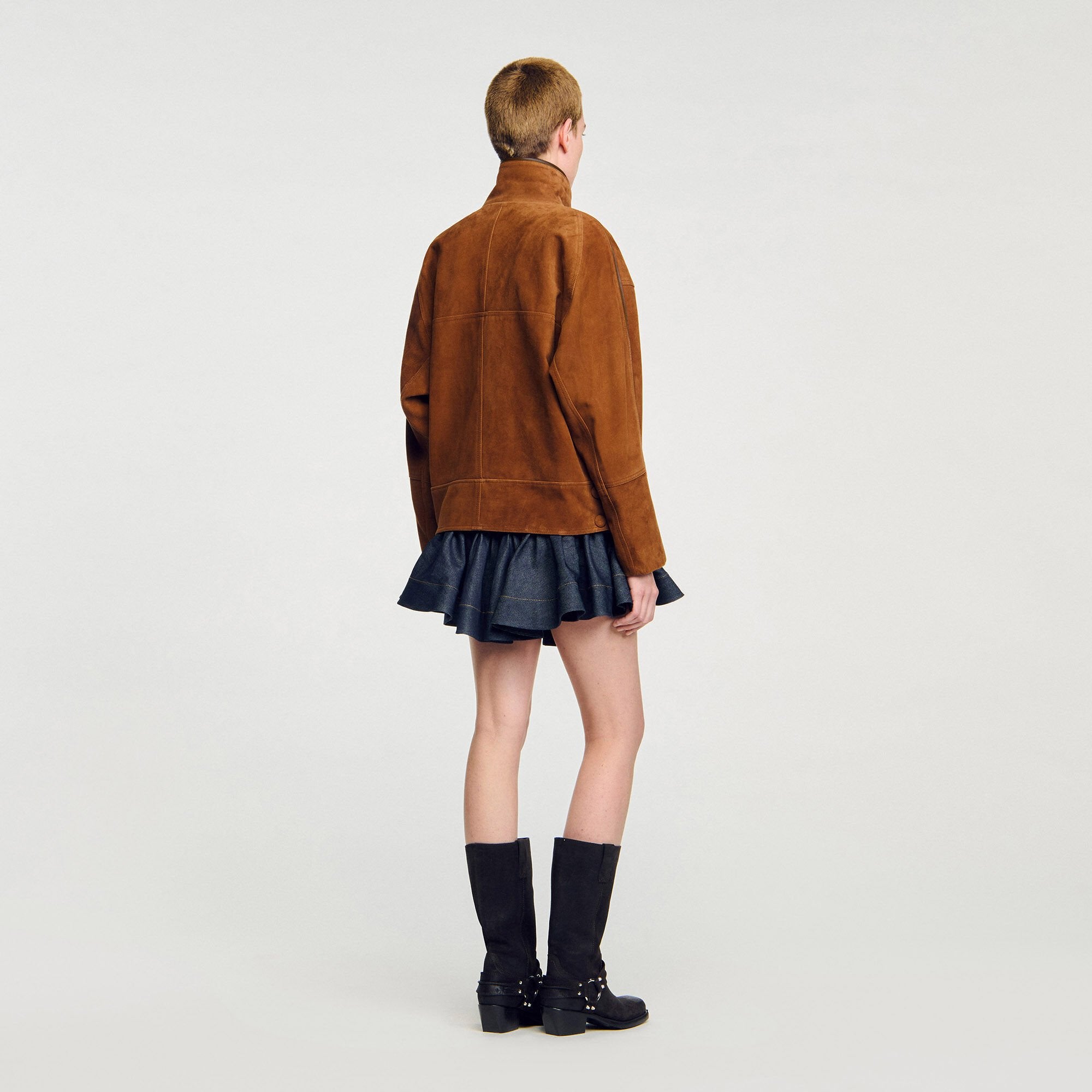 Sandro Women Oversized suede jacket