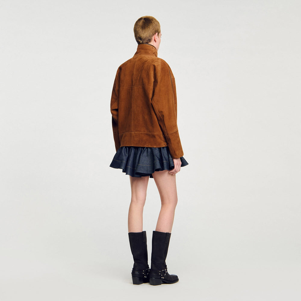 Sandro Women Oversized suede jacket