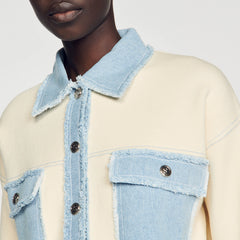 Sandro Women Oversized dual-material coatigan