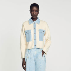 Sandro Women Oversized dual-material coatigan