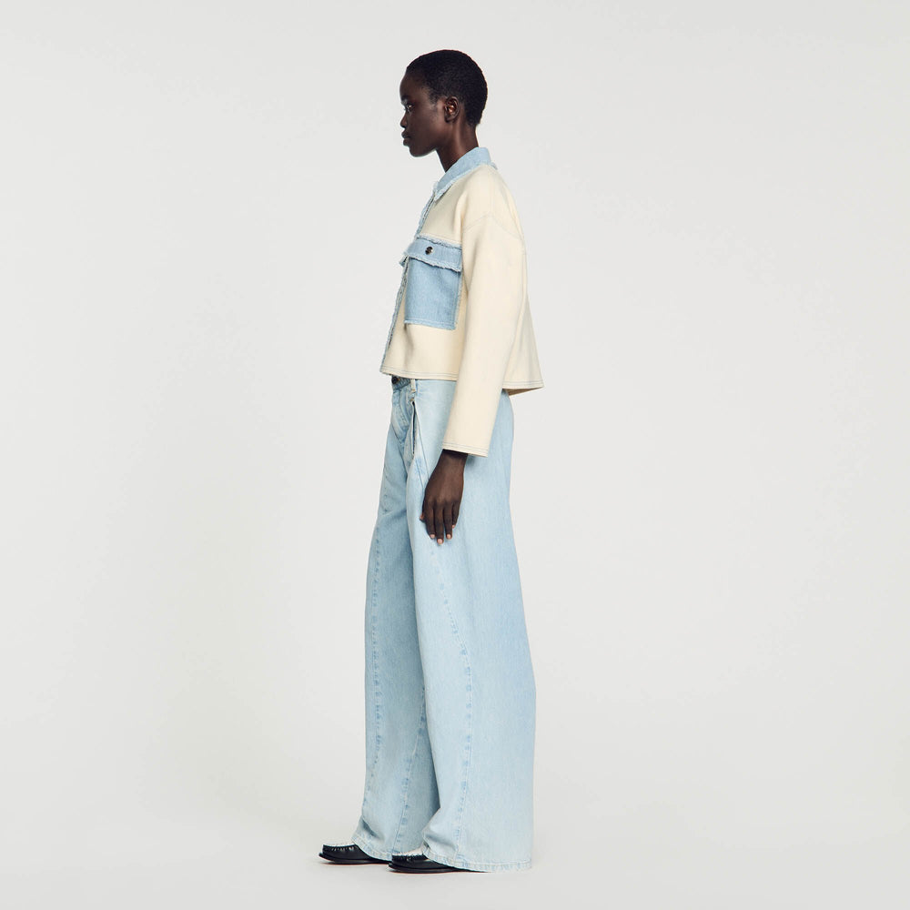 Sandro Women Oversized dual-material coatigan