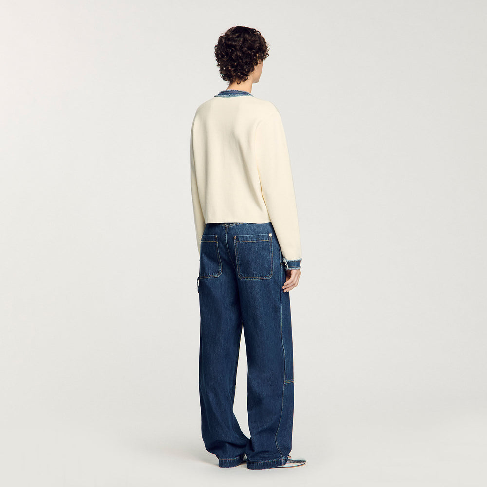 Sandro Women Cardigan with denim details