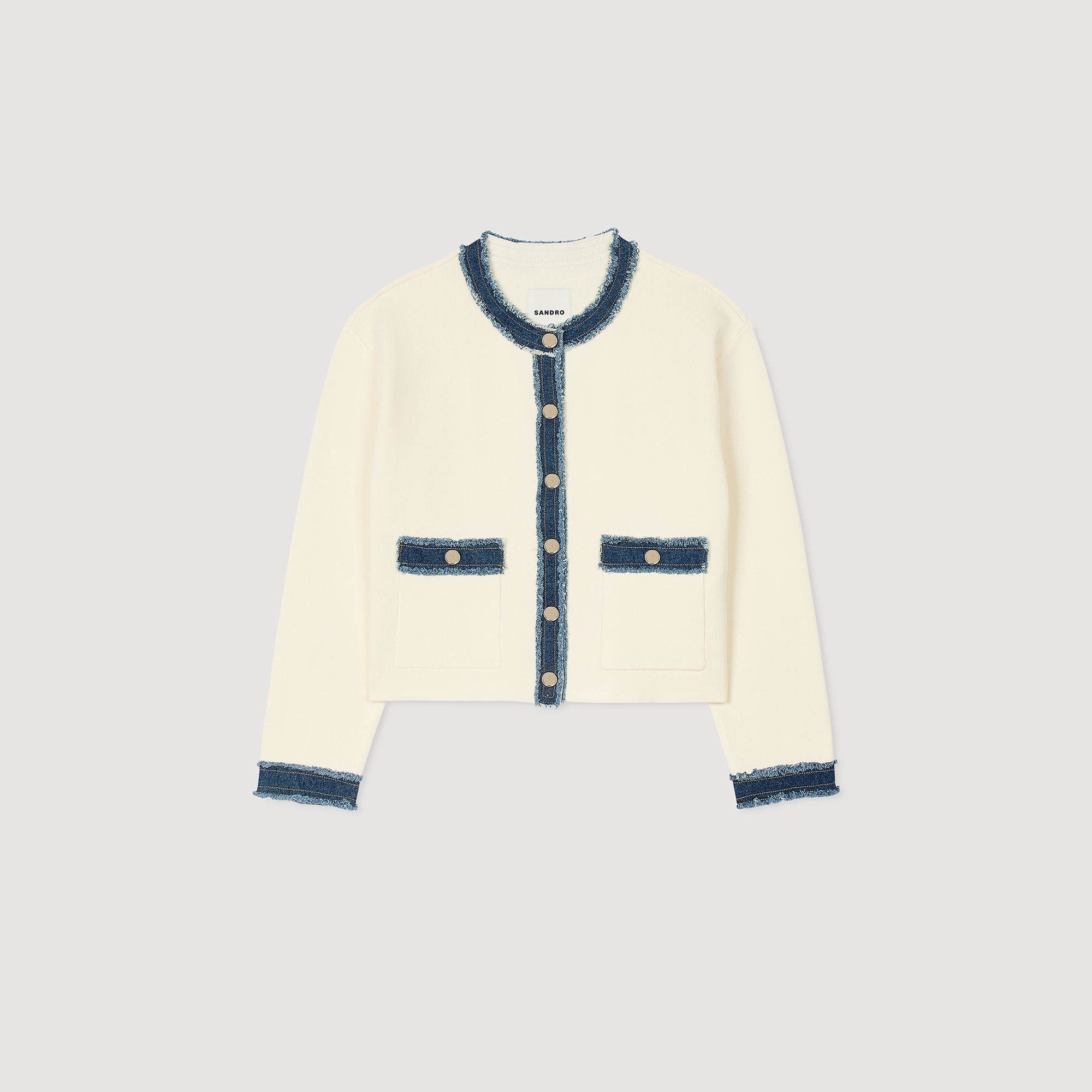 Sandro Women Cardigan with denim details