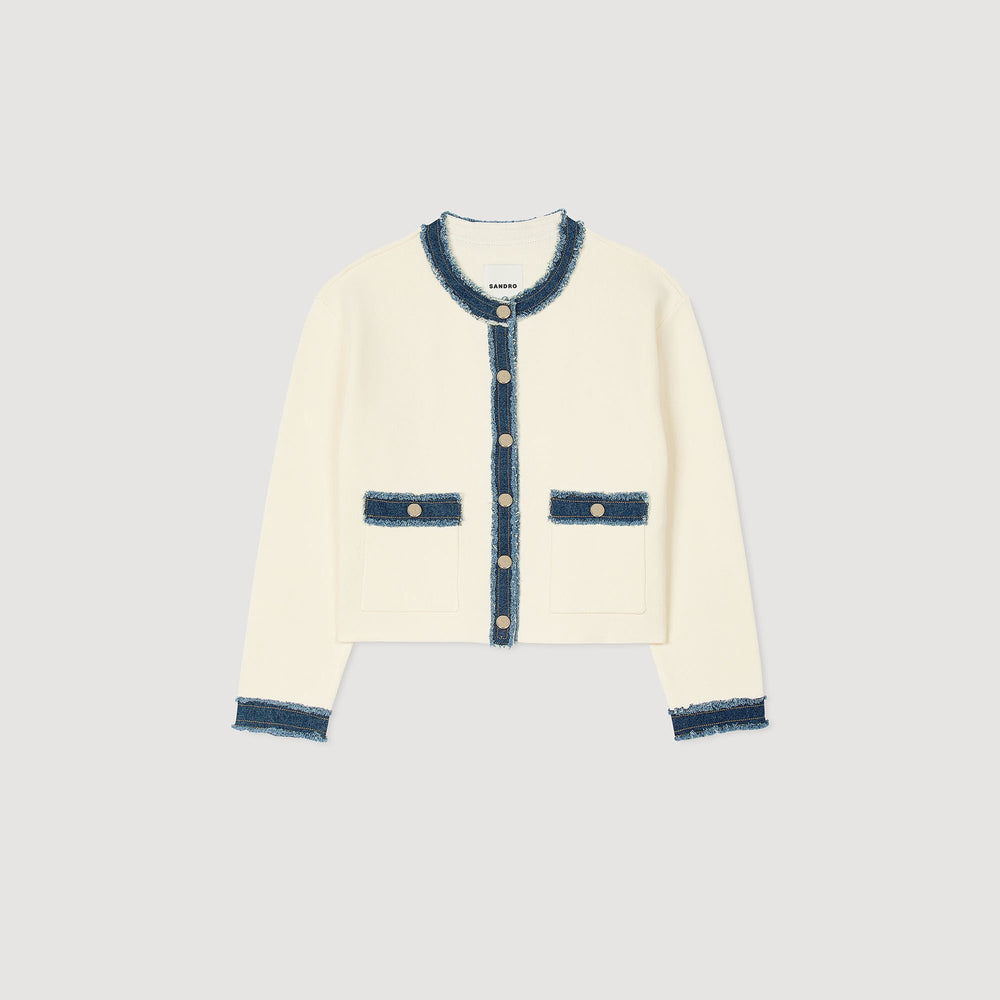 Sandro Women Cardigan with denim details