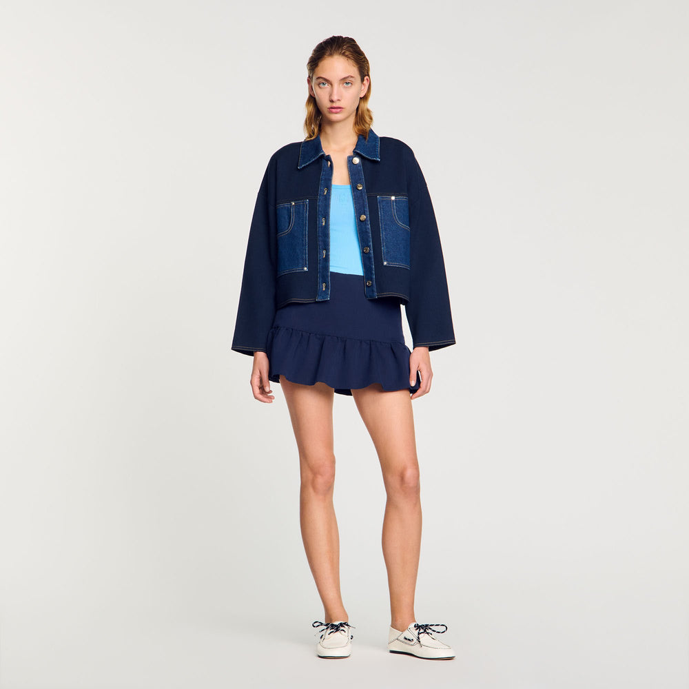 Sandro Women Denim detail cardigan