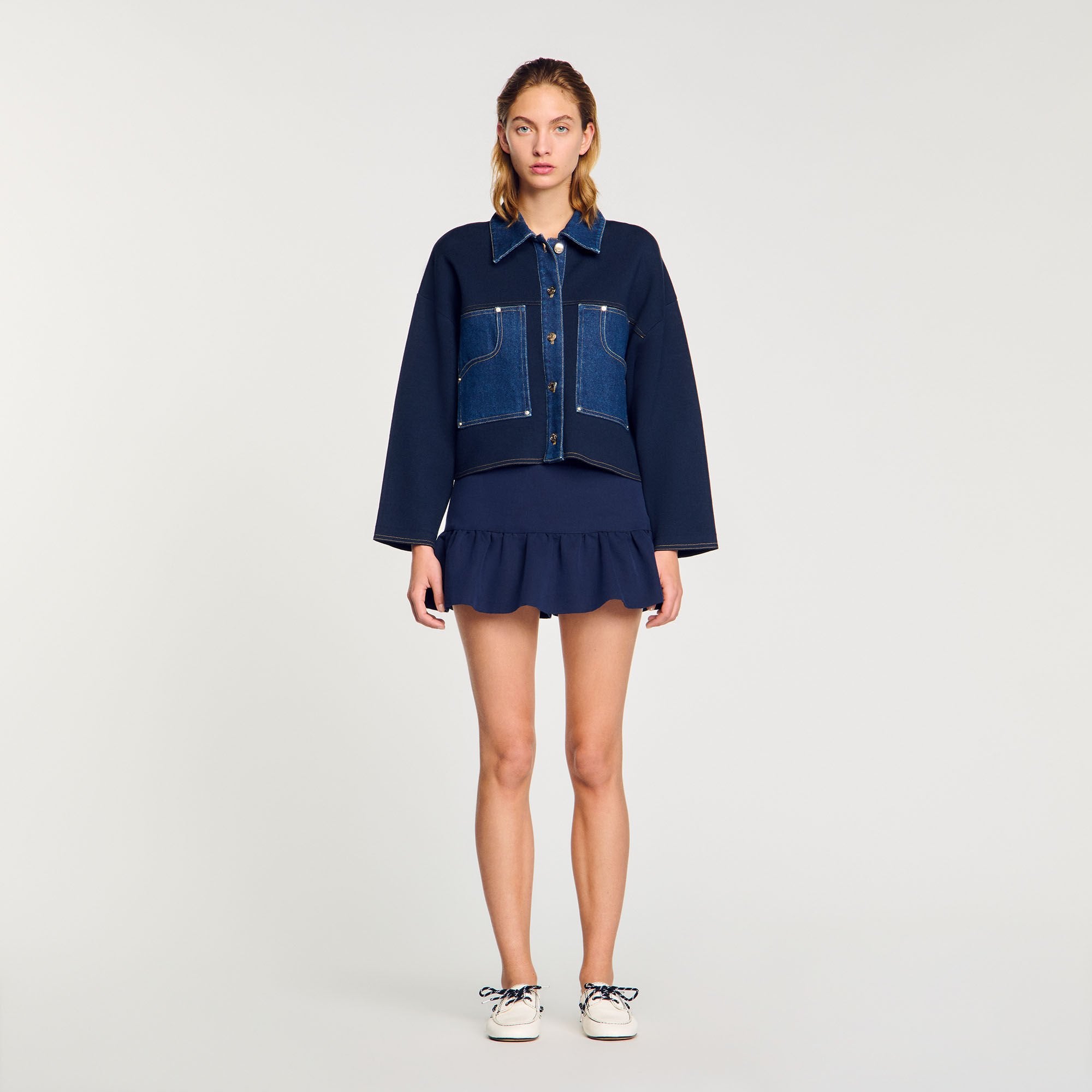 Sandro Women Denim detail cardigan