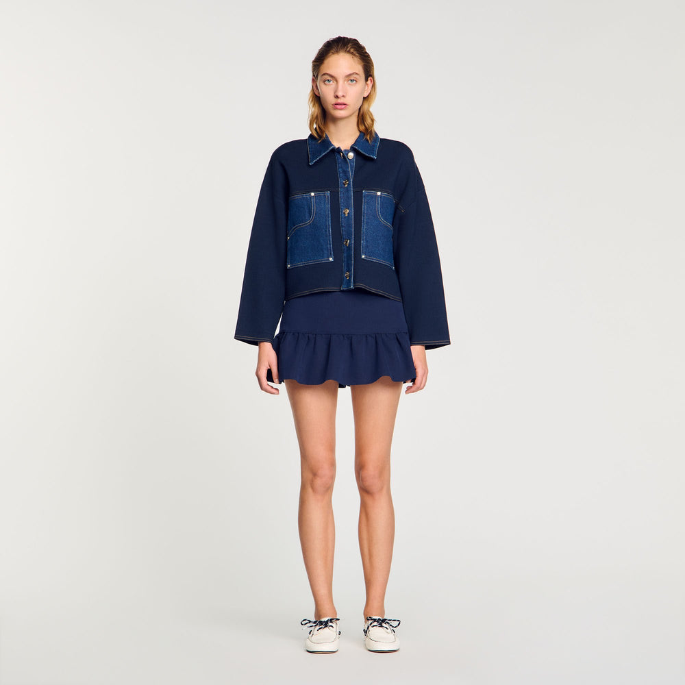 Sandro Women Denim detail cardigan