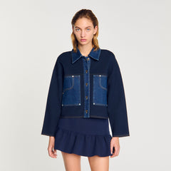 Sandro Women Denim detail cardigan