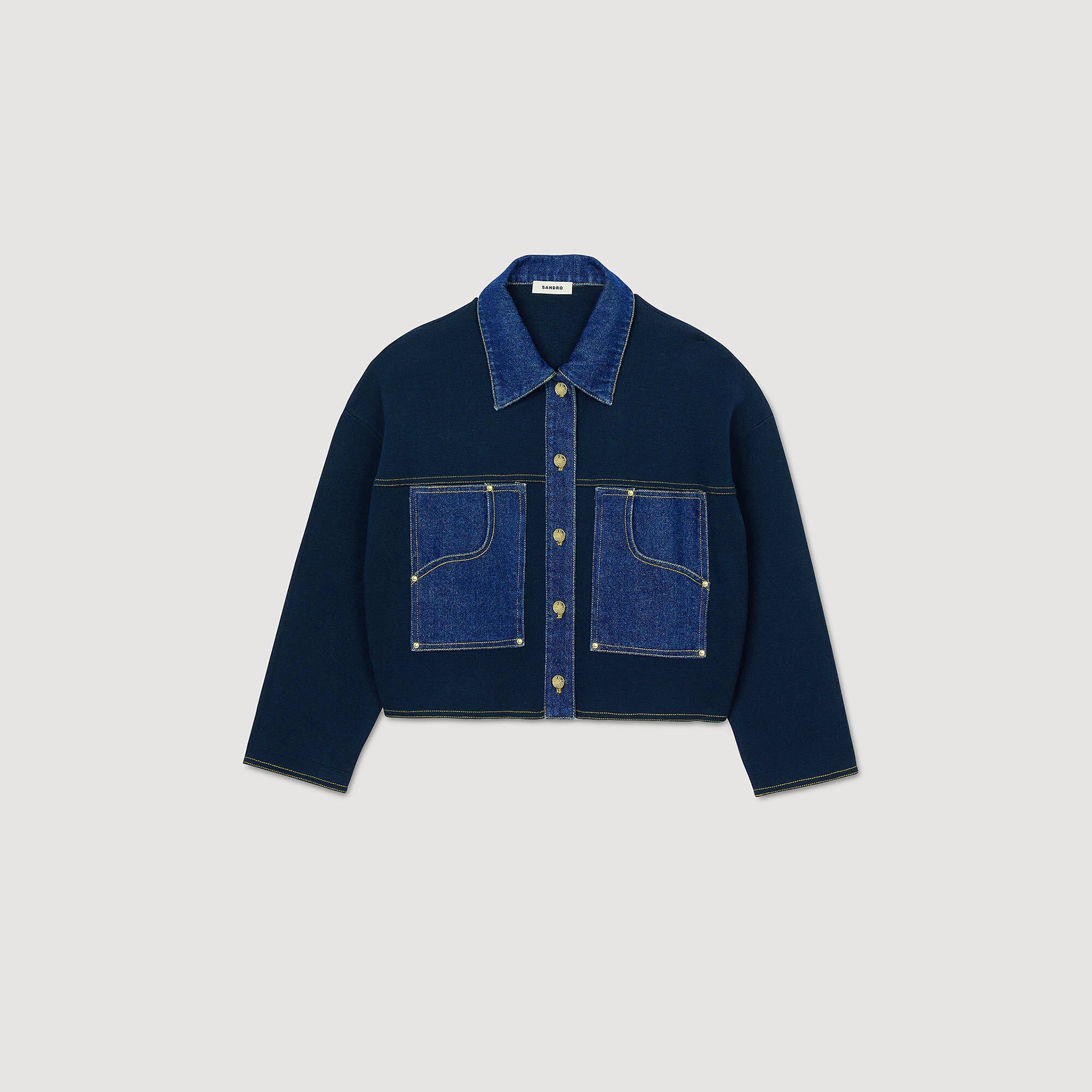Sandro Women Denim detail cardigan