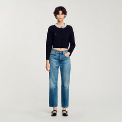 Sandro Women Cardigan with beaded collar