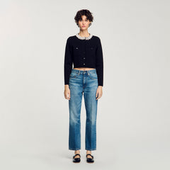 Sandro Women Cardigan with beaded collar