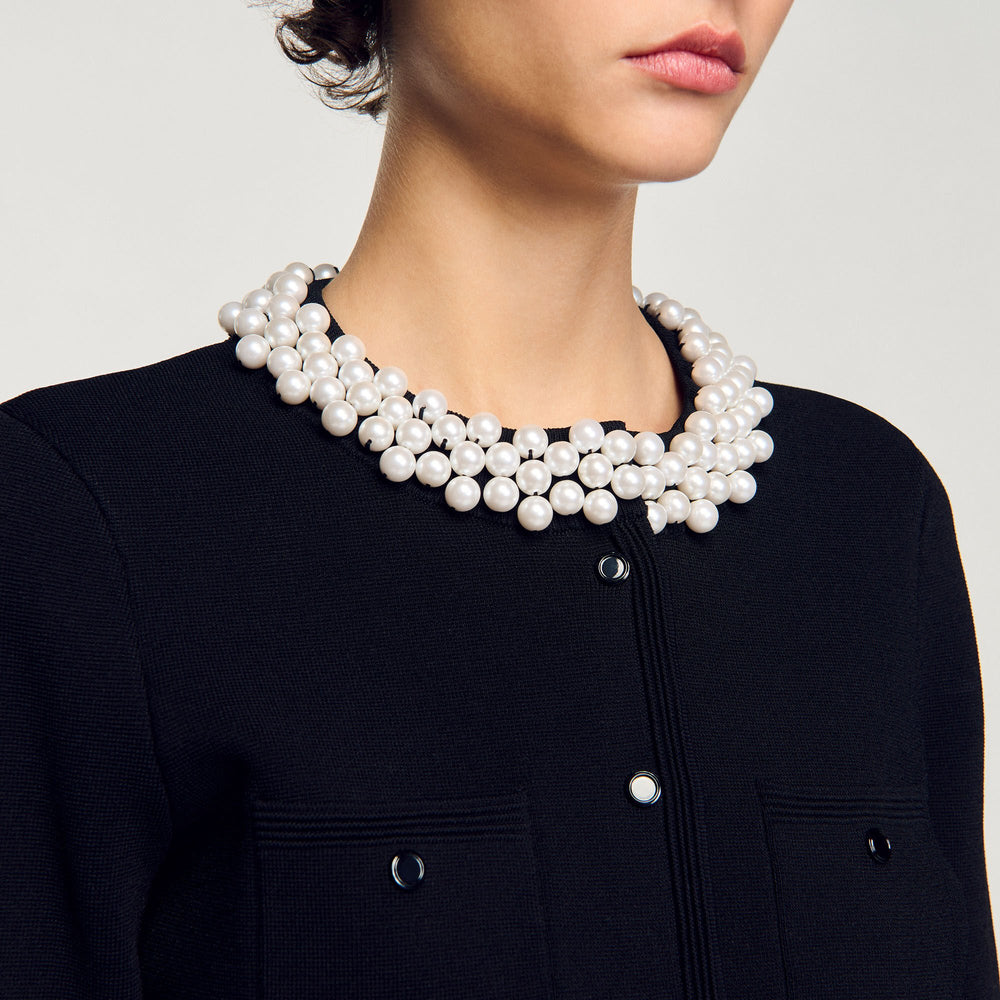 Sandro Women Cardigan with beaded collar