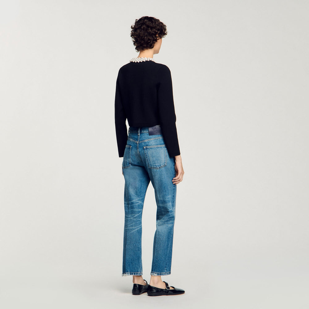 Sandro Women Cardigan with beaded collar
