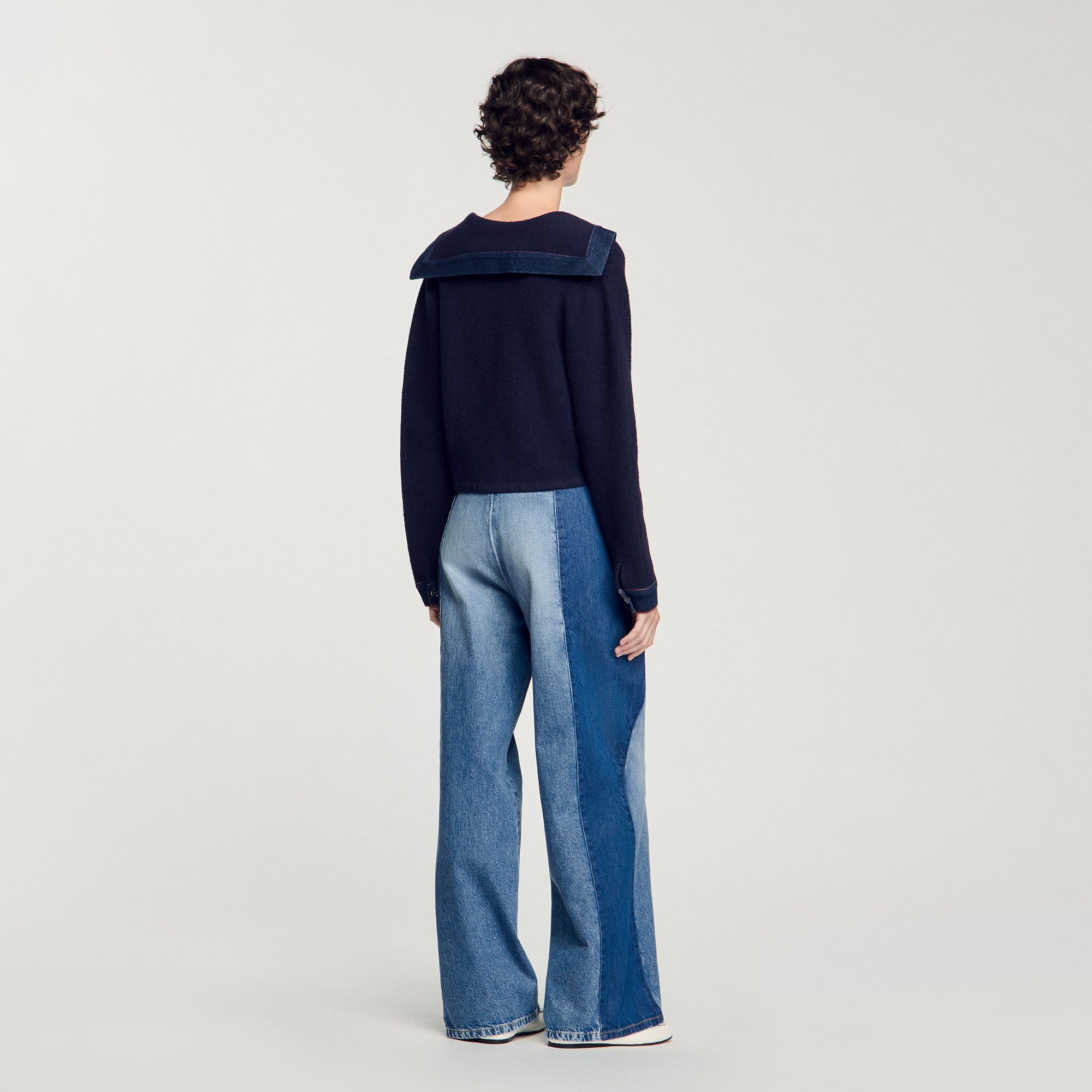 Sandro Women Cardigan with denim details