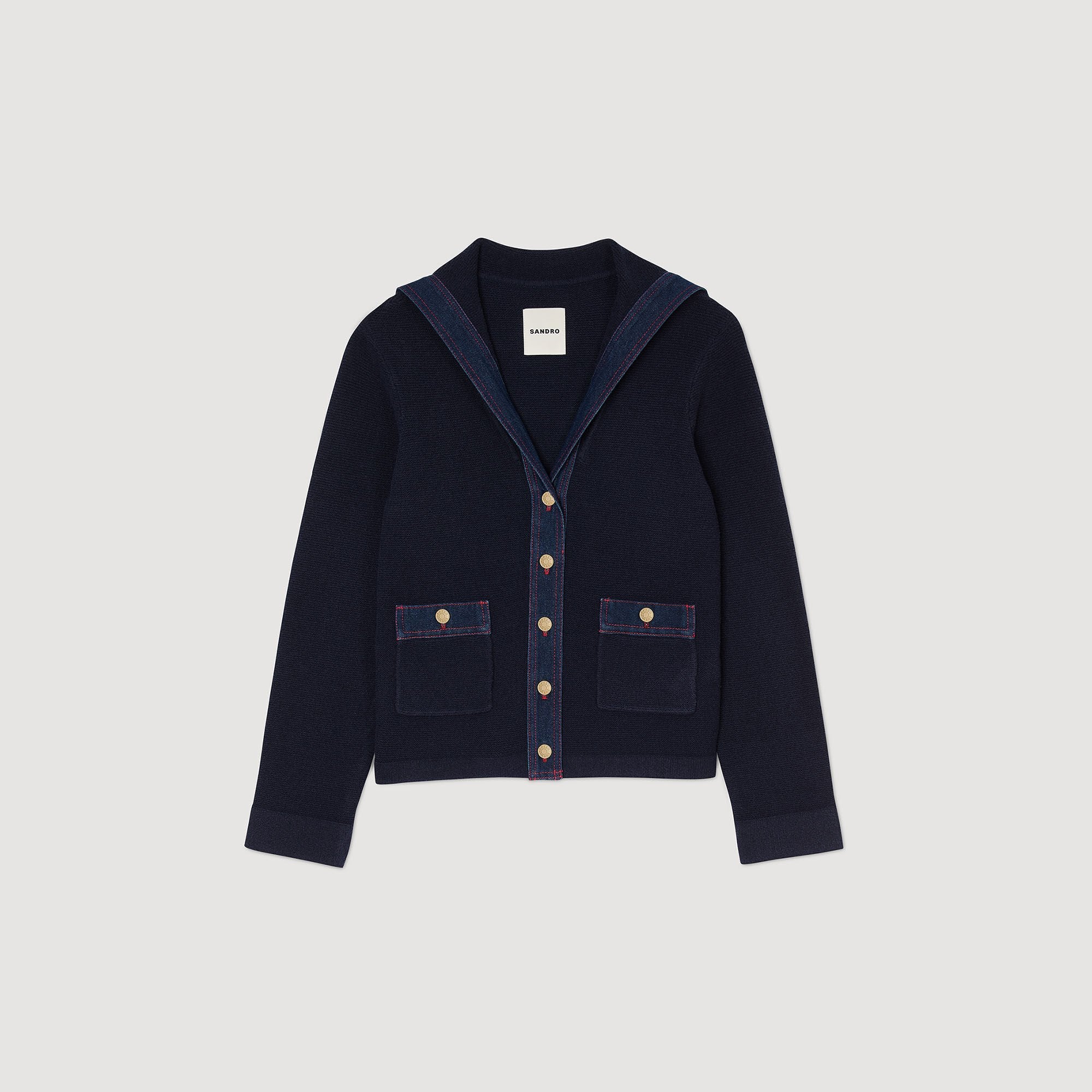 Sandro Women Cardigan with denim details