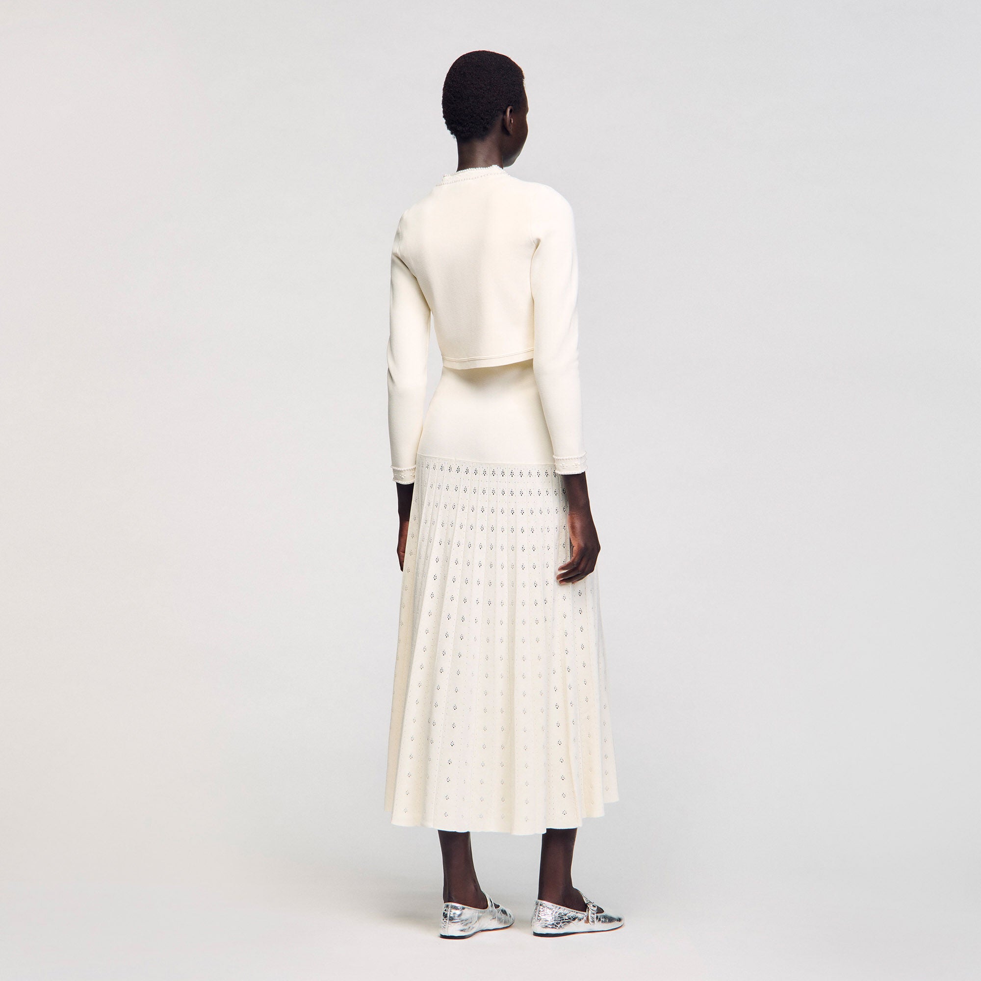 Sandro Women Cropped cardigan with pearl buttons